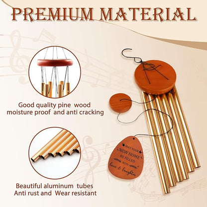 Housewarming Gifts New Home Chimes - House Warming Gifts for Women, House Warming Gift Wind Chimes, Wind Chime for Housewarming New Home, New Apartment Gift Ideas, Windchimes for Outside, 25.5"