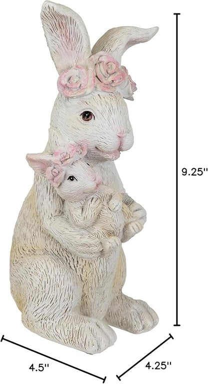 Northlight Mother and Baby Bunny Outdoor Garden Easter Statue - 9.25"