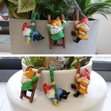 Set of 3 Cute Climbing Gnome Figurines Flower Pot Hugger, Resin Hanging Gnomes Statue Outdoor Decor Fence Ornaments for Patio Lawn Garden Yard