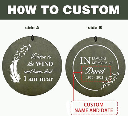 ASTARIN Memorial Angel 36" Wind Chimes, Personalized Name Sympathy Wind Chime, in Memory of Loss Mom Loved One, Large Deep Tone Bereavement Windchimes for Outdoors Outside(Produced in USA)