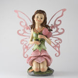 Suyorpe Fairy Decor, Solar Outdoor Statue, Accessories for Fairy Garden Gifts - Resin Figurine for Patio Yard Lawn, Size 8.35 x 4.92 x 10.82 inches