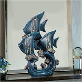 Garden Ornaments Decor Statue Outdoor,Sculpture Statue Ornament, Sculpture Statue Blue Resin Fish Sculpture Home Decoration Office Ornament， Indoor Art Sculpture Decorations for Home Garden