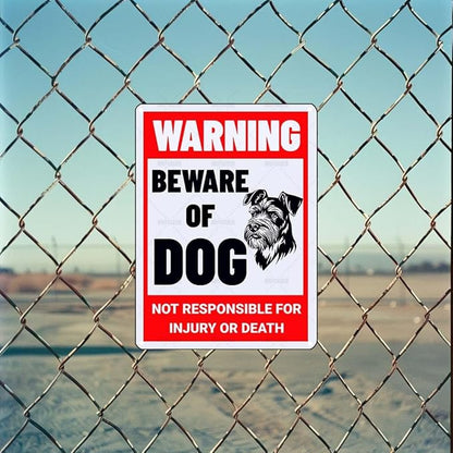 Beware of Dog Sign Schnauzer Metal Sign Warning Beware of Dog Signs for Fence Outdoor Farm Garden Gate Home Yard Decor 12x16 Inch