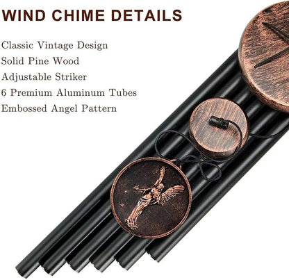 Wind Chimes for Outside, Vintage Angel Deep Tone Wind Chime Outdoor Clearance, Memorial/Festivals/Birthday Gift for Mom Dad Women Grandma, Home Garden Patio Decor (32" Angel)