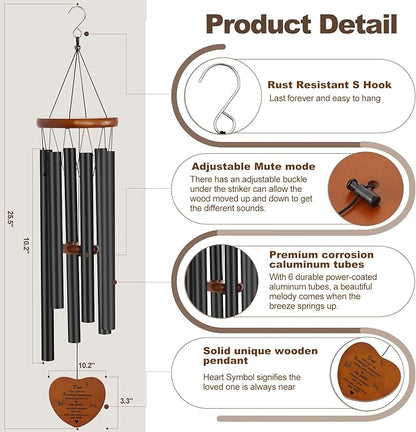 Memorial Gifts for Loss of Father,Windchimes in Memory of a Loved One Sympathy Gifts for Loss of Dad Memorial Wind Chimes for Loss of Father Remembrance Funeral Bereavement Gifts