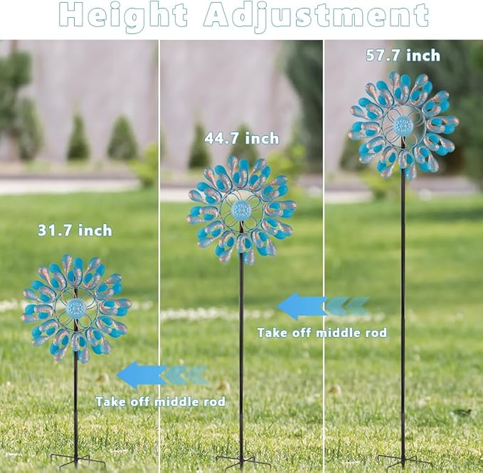 Metal Wind Spinner,Outdoor Wind Spinners & Sculptures for Yard and Garden Art Decor,Garden Windmill for Patio,Lawn