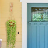 7-Inch Wooden 7-Shaped Wall Hook Plant Hanger – Ideal for Indoor/Outdoor Bird Feeders, Flower Baskets, and Wind Chimes
