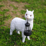 Solar lamp Garden Alpaca Statue, Outdoor Decorative Animal Statue