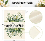 AVOIN colorlife Spring Summer Floral Welcome House Flag 28x40 Inch Double Sided Outside, Eucalyptus Seasonal Farmhouse Yard Outdoor Flag