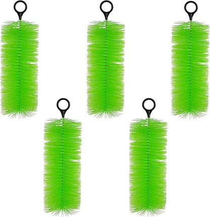 5-Pack Green Filter Brushes for Pond & Aquarium, 12 Inch x 4.7 Inch - Durable Physical Mechanical Media for Water Filtration