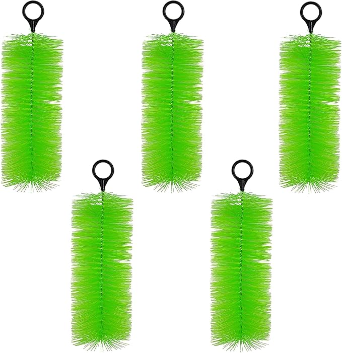 5-Pack Green Filter Brushes for Pond & Aquarium, 20 Inch x 4.7 Inch - Durable Physical Mechanical Media for Water Filtration