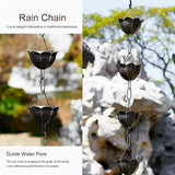 Copper Old Rain Chain for Gutters, Roof Rain Collector/Diverter, Metal Chain Type for Villa Temples(Style 2,2.6m/8.5ft)