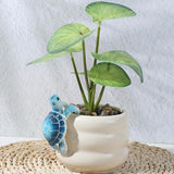 Yolev Turtle Plant Decorations for Pots Blue Climbing Tortoise Figure Plant Pot Hanger Resin Cute Hanging Sea Turtle Statue Planter Pots Decorations for Yard Garden Ornaments Pot Decoration