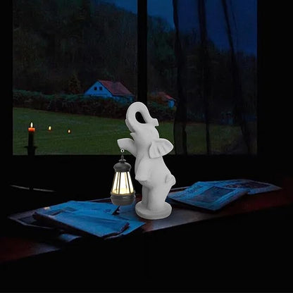 Elephant/Cat Sculpture Lantern Decor - Outdoor Lanterns&Indoor Statue Decorations for Garden,Yard,Porch,Home,Balcony - Gifts for Birthdays,Christmas,Children,Friends,Family,Mom,Women (W - Elephant2)