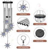 Wind Chimes for Outside Clearance, Wind Chime with Natural Sounds, Outdoor/Indoor Decorations for Patio, Porch, Backyard and Garden Decor (Sun Evil Eyes)