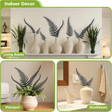 KODIBO 7-Pack Garden Stakes, Black Metal Fern Leaf for Indoor & Outdoor Potted Plants, Metal Flowers for Outside, Decorative Outdoor Statues, Minimalist Garden Decorations Yard Ornaments Spring Decor