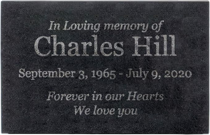 Customized In Loving Memory Black Granite Memorial or Sympathy Gift. Offered in a Variety of Sizes to Meet your Needs and Budget (14 x 9 x 2")