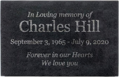 Customized In Loving Memory Black Granite Memorial or Sympathy Gift. Offered in a Variety of Sizes to Meet your Needs and Budget (14 x 9 x 2")