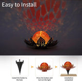 MLKNK Lotus Flower Lamp Solar Garden Lights Yard Art Gardening Gifts for Women Waterproof Led Metal Flower Lights for Patio Porch Pathway Lawn Pond Outdoor Decorations