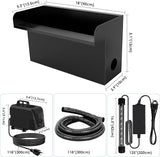 AquaMiracle All-in-1 Pond Waterfall Kit with LED Lights, 18" Stainless Steel Spillway with 800GPH Water Pump, Lighted Waterfall Fountain Outdoor for Water Garden, Backyard, Pool
