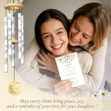 Gifts for Daughter, Unique Birthday Gift for Daughter from Mom Dad, 32" Butterfly Daisy Modern Wind Chimes, Love Reminder Gifts for Birthday Graduation Mother's Day (for Daughter)