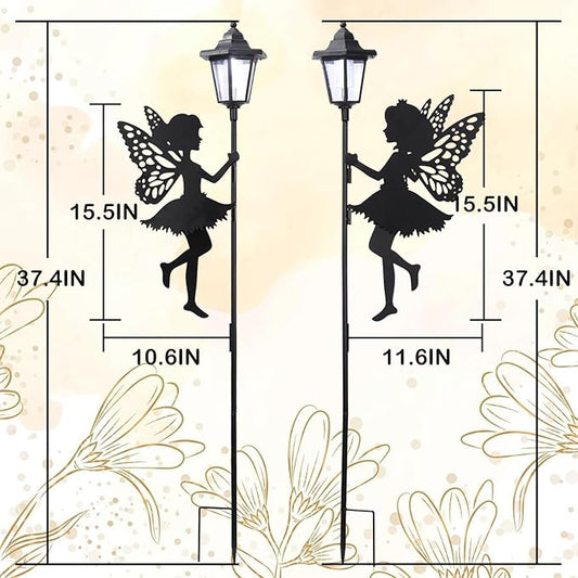 ZKLiLi Fairy Solar Garden Light,Outdoor Garden Fairy Decor Waterproof Large Hanging Lantern Decorations for Patio Yard Porch Lawn Pathway Statues Outdoor Decor Gifts（White Light）