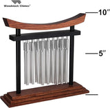 Woodstock Wind Chimes Tranquility Table Chime -Silver Aluminum Solid Rods, Small 9 - Inch Tall, Bell Percussion Instrument for Meditation, Yoga, Classrooms, Offices, Great for Awareness, Relaxation.