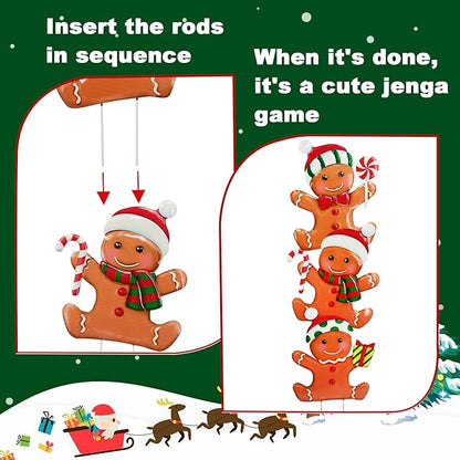 3 Pack Metal Christmas Yard Signs Decor for Multiple Stacked,Voumsil Christmas Yard Stakes with Gingerbread Man Fall Yard Decor for Outside Garden Yard Lawn Porch