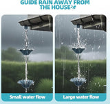 Rifachua 12 Cups Lotus Rain Chain for Gutters Downspouts Outside 8.5ft, Blue Plated Lotus Rain Chain Cups, Functional and Decorative Replacement for Gutter Downspouts