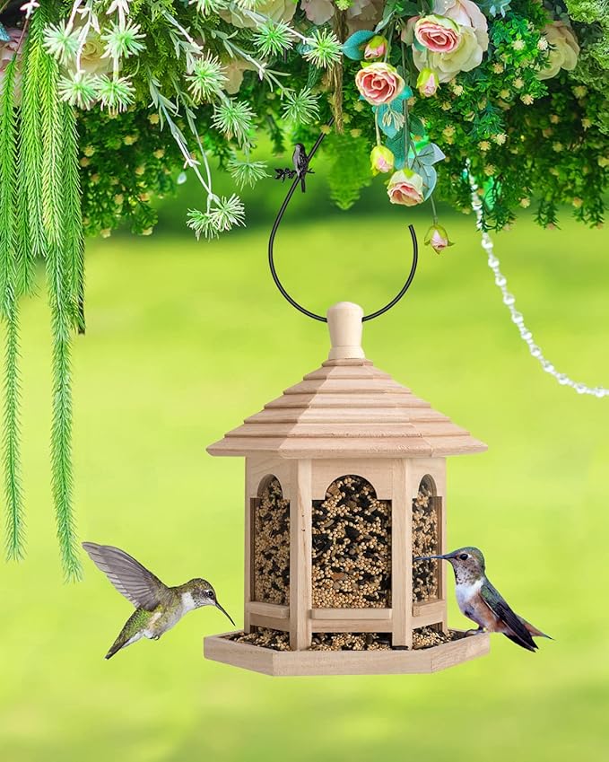 PACETAP Hummingbird Feeder Hook 12-Inch, 2PCS Black Metal Bird Feeders Hanger, Heavy Duty Outdoor Indoor Plant Hangers for Hanging Plants, Wind Chimes, Other Ornaments