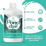 Mountain Blue Pond Dye for Large Ponds up to 1 Acre, Fish and Animal Safe - 1 Gallon (128oz)