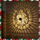 Easter Decorations Outdoor Nativity Solar Fence Lights - The Virgin &The Child Pattern Metal Wall Deck Light Decorative Table Lamp for Patio porch Backyard - Easter Religious Dercor Gifts for Women