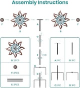 360° Garden Wind Spinner for Outdoor Yard Art – W13xH64 Kinetic Windmill for Garden, Lawn, and Patio – Dahlia-Inspired Copper and Teal Wind Spinners Outdoor Decorative Yard Art