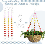 Landical 9 Pack 12 Inch Suncatcher Plant Hanger Hanging Basket Chains with Hooks Crystal Suncatcher Prism Window Hanging Chain Garden for Flower Pots Bird Feeders Wind Chimes Ornaments(Mixed Color)