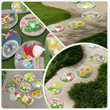 GZHERVICES Stepping Stone Ornaments for Courtyard Decor, Garden Landscape Stepping Stones and Lawn Walkway Pads, Decorative Garden Stones and Patio Path Pavers(Multi-Colored-B)