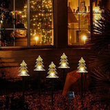 ILLUMINEW Outdoor Christmas Decorations, Solar Christmas Pathway Lights, Set of 5 Waterproof Landscape LED Lights for Yard Lawn Patio Walkway Decor
