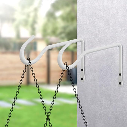 MrMrKura 2 Pack 6 Inch Hanging Plant Bracket, Metal Plant Hangers, Wall Mount Planter Hooks for Bird Feeder Hanger/Lanterns/Wind Chimes (White)