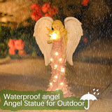 Solar Angel Garden Statues Outdoor with LED Lights –Garden Angel Figurine- Outdoor Lawn Decor Garden Figurine for Patio, Balcony, Yard, Ornament - Unique Housewarming Gifts