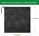 17.7"x 17.7" Large Pump Barrier Bag, Pond Pump Filter Bag, Black Media, Nylon Mesh Bag, Swimming Pool Filters(Black)