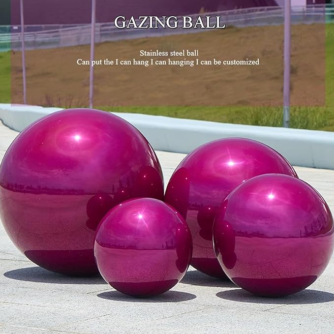 Decorative Garden Gazing Ball, Home Garden Gazing Globe Mirror Balls, Polished Stainless Steel Shiny Sphere, Ideal As a Housewarming Gift (Dia:30cm/12 inches)
