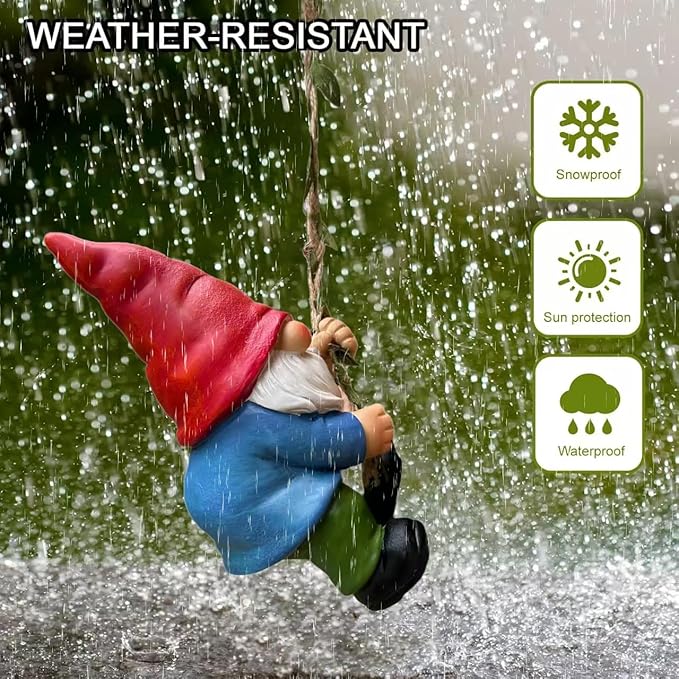 Garden Gnomes Outdoor Statue,Funny Gnomes Decorations for Lawn Yard Indoor Outdoor Gnome Ornament for Christmas Tree Decor Halloween New Year. (Climbing Gnome)