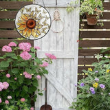 Sunflower Suncatcher Butterfly Stained Glass Suncatchers 7.87 Inch Stained Glass Ornament for Home Decor Indoor Wall Art for Mother Women Friends