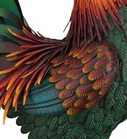 Regal Art & Gift Handcrafted Metal Rooster Statue, Weather-Resistant Farmhouse Yard Art, Garden Sculpture, Detailed Feather Design, Decorative Bird for Home & Garden, Rhode Island Red, 24.5" Height