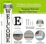 flowtorely Outdoor Welcome Sign for Front Porch Standing 45"×9" Tall Vertical Wood Frame Front Door Long Leaner farmhouse Outside Rustic Large Welcome Signs Vintage Home Decorations (White)