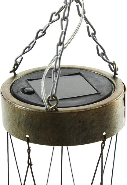 CEDAR HOME Solar Wind chime Unique Outdoor Indoor Hanging Mobile Bell WindChime Light Inspirational Religion Cross for Garden Lawn Yard Patio Waterproof Metal Glass Home Decor, 5.5"W x 3.5"D x 33"H