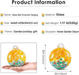EUSTUMA Hand Blown Glass Witch Ball,Glass Ball Ornament Hanging Garden Gazing Ball Indoor Outdoor Home Décor. (6)
