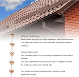 Aramox Copper Rain Chain with 5 Petal Cups, 1m/3.28ft Length, Decorative Gutter Downspout