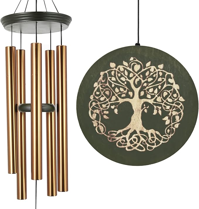 36" Memorial Tree of Life Windchime for Outside, Large Deep Tone Tuned Bamboo Wind Chimes Outdoors, Chimes in Memory of Mom/Loss Loved One, Sympathy/Retirement Wind Chimes Gift Christmas Clearance