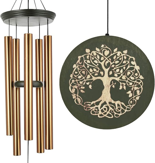 36" Memorial Tree of Life Windchime for Outside, Large Deep Tone Tuned Bamboo Wind Chimes Outdoors, Chimes in Memory of Mom/Loss Loved One, Sympathy/Retirement Wind Chimes Gift Christmas Clearance