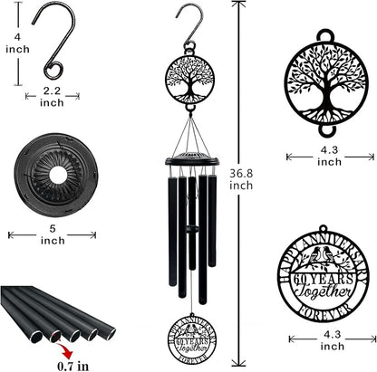 60th Wedding Anniversary Wind Chime Gifts for Parents Couple Husband Wife Friends Keepsake Decoration for Home or Garden